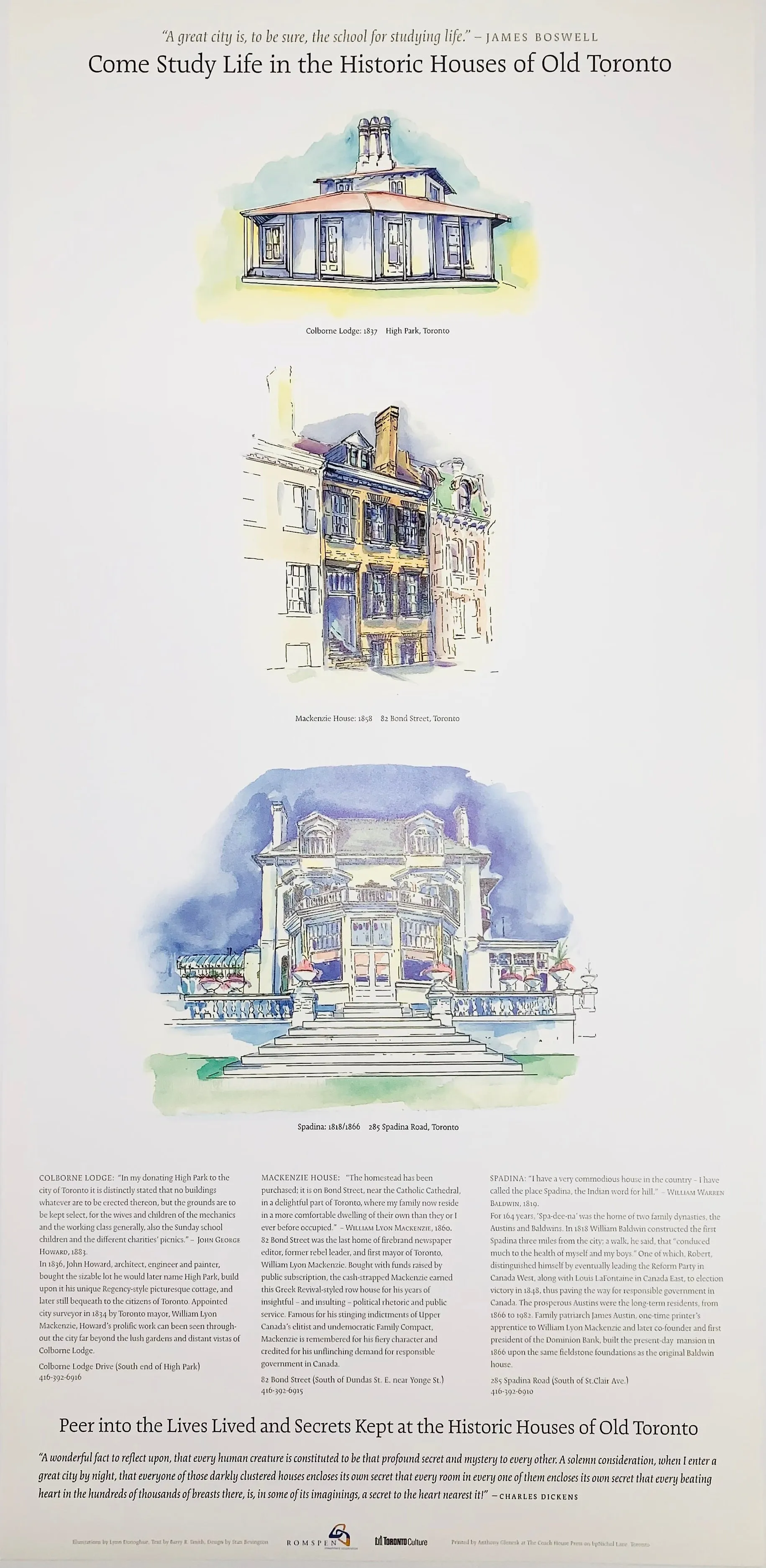 Historic Houses of Old Toronto Watercolour Print