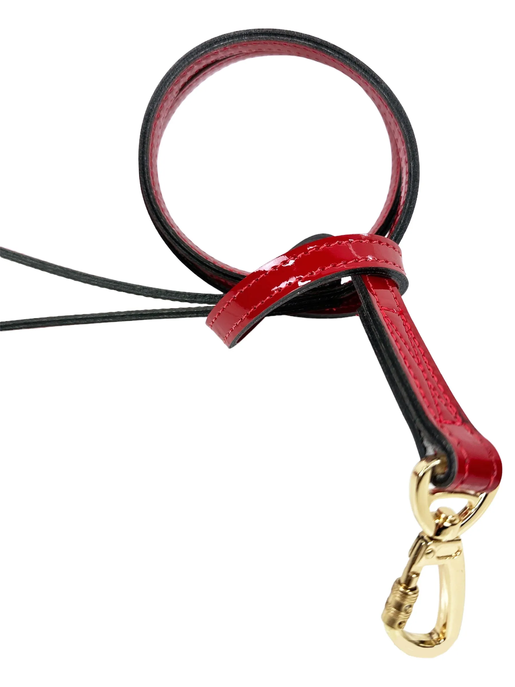 Holiday Dog Leash in Red Patent & Gold