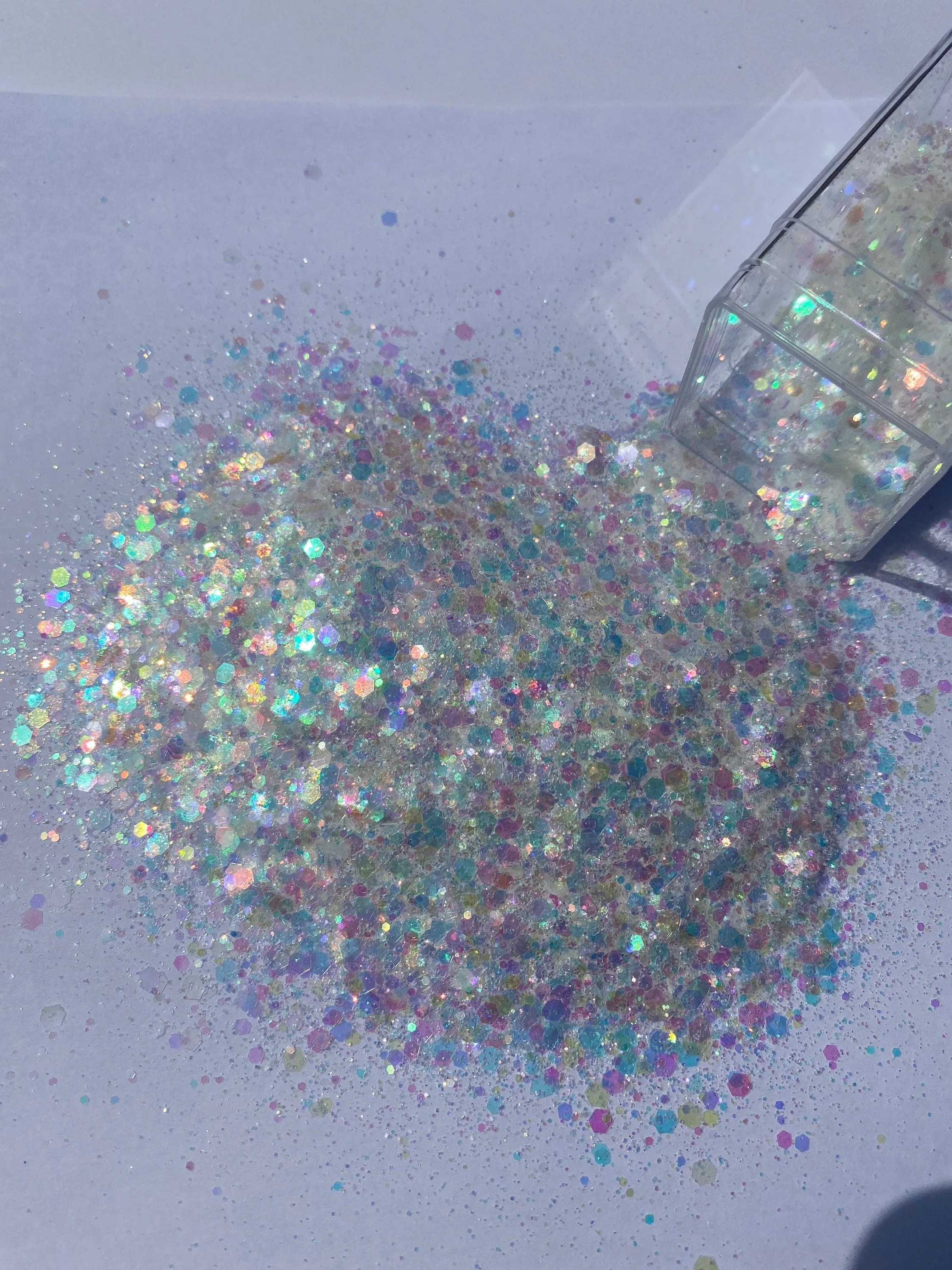 ICELAND  holographic chunky mix polyester glitter  cosmetic glitter