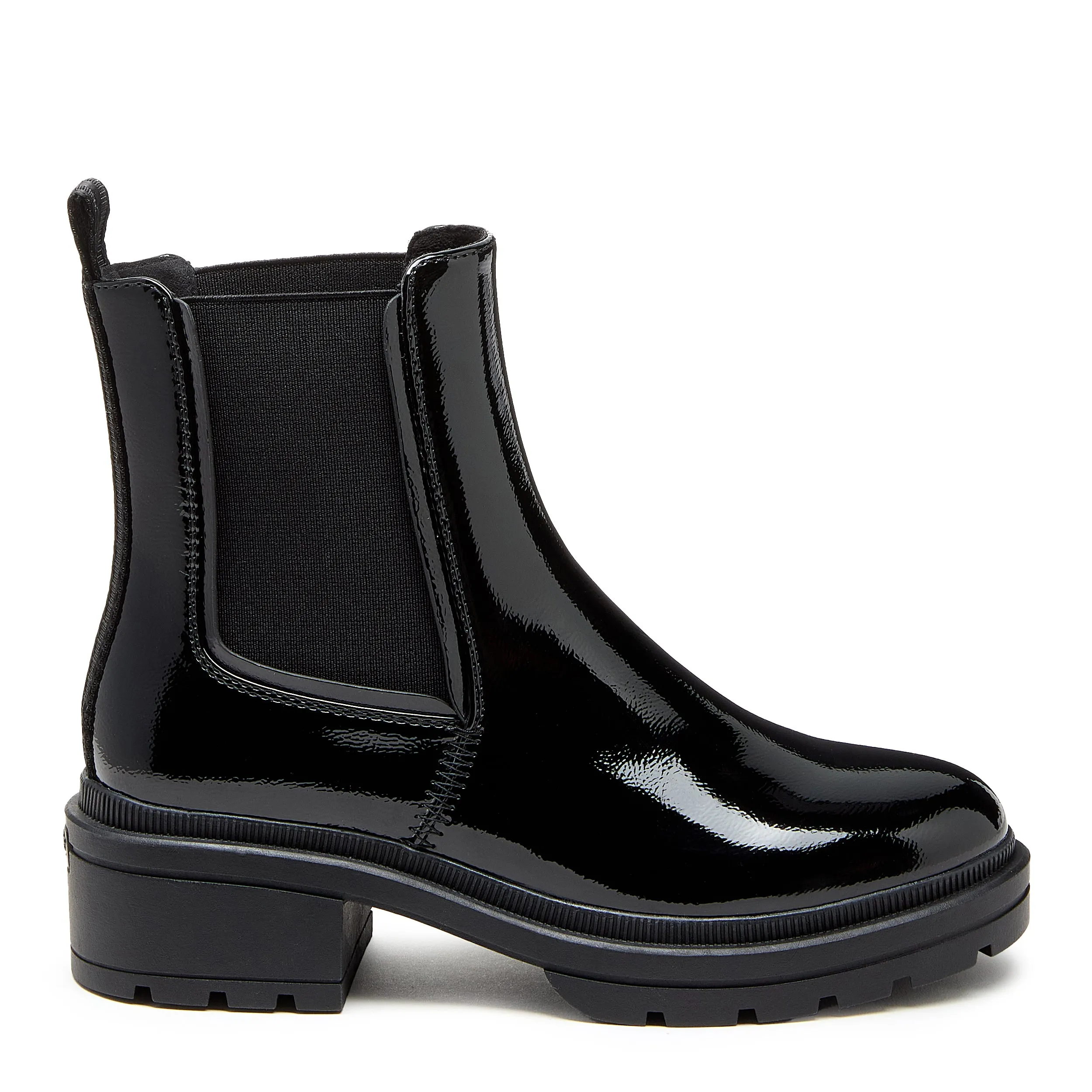 Iggie Black Patent Chelsea Boot