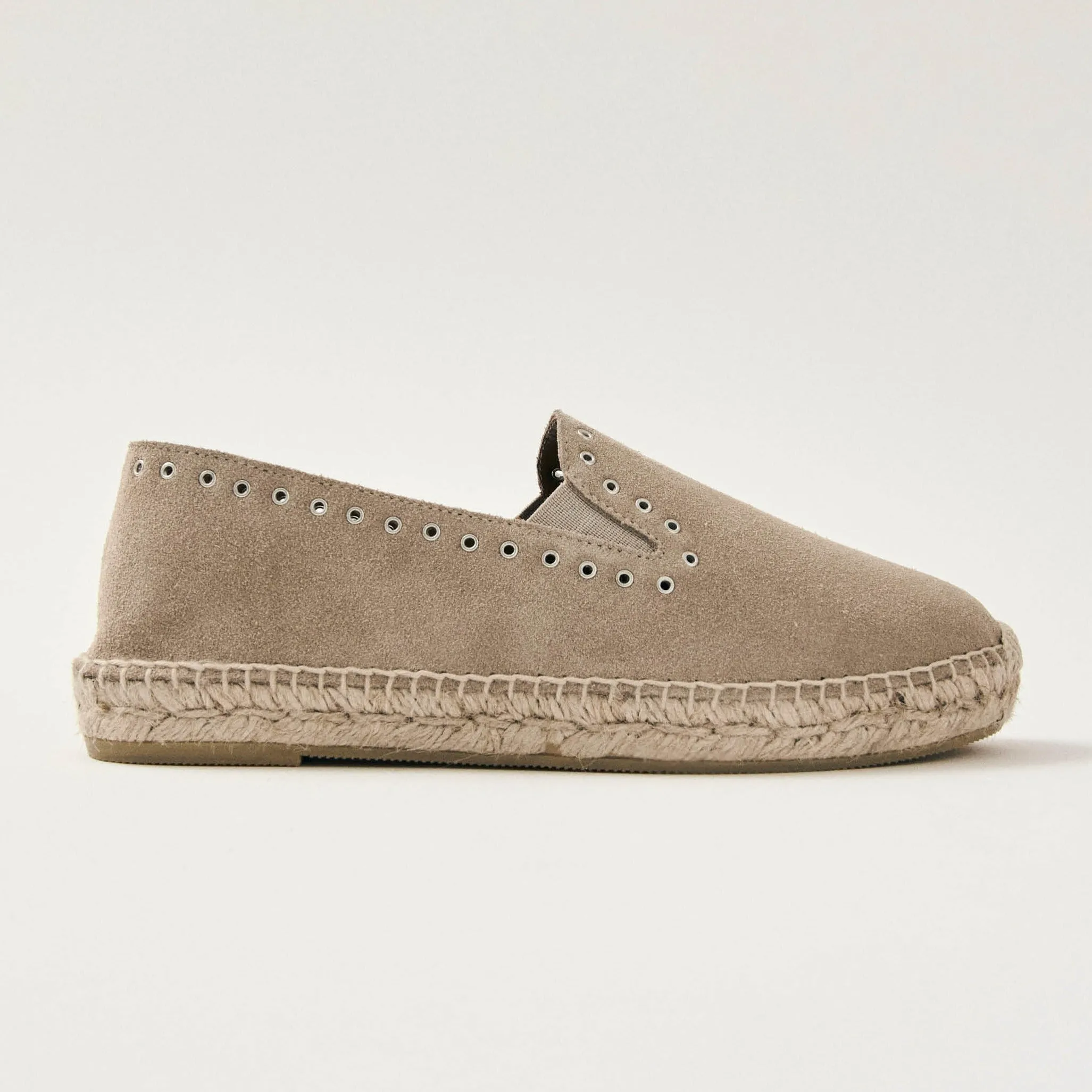 Ione Suede Beige Leather Espadrilles