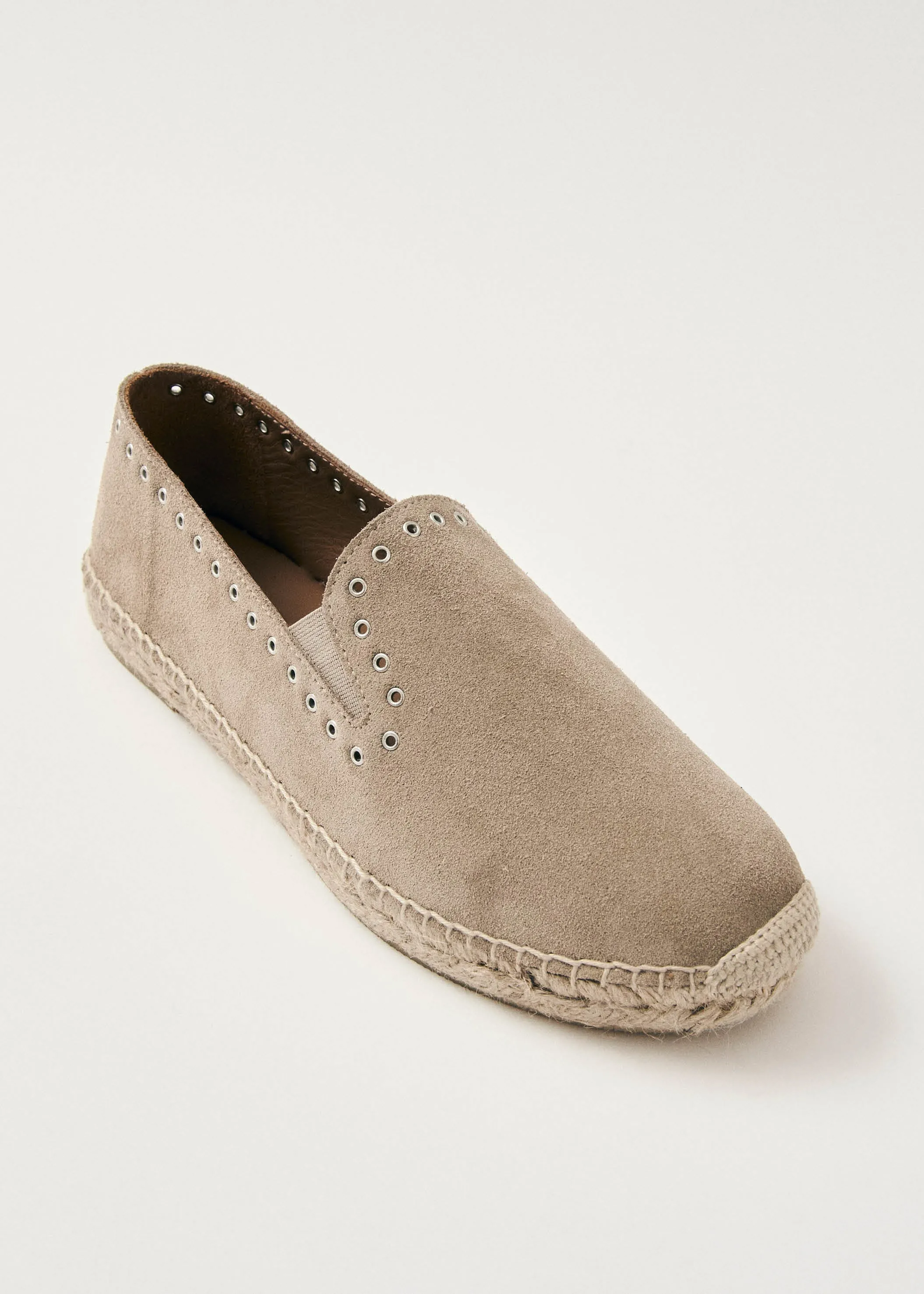 Ione Suede Beige Leather Espadrilles