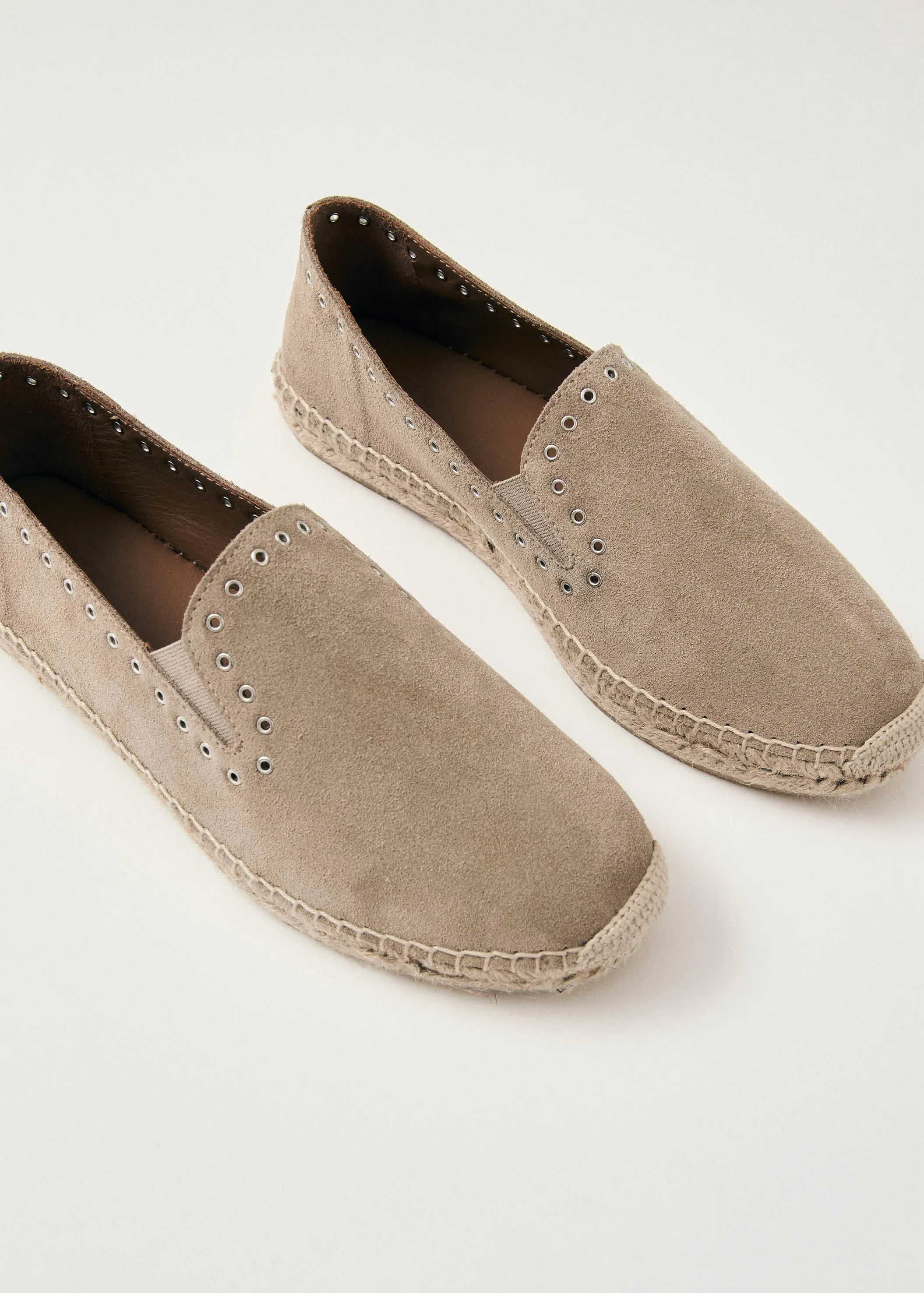 Ione Suede Beige Leather Espadrilles