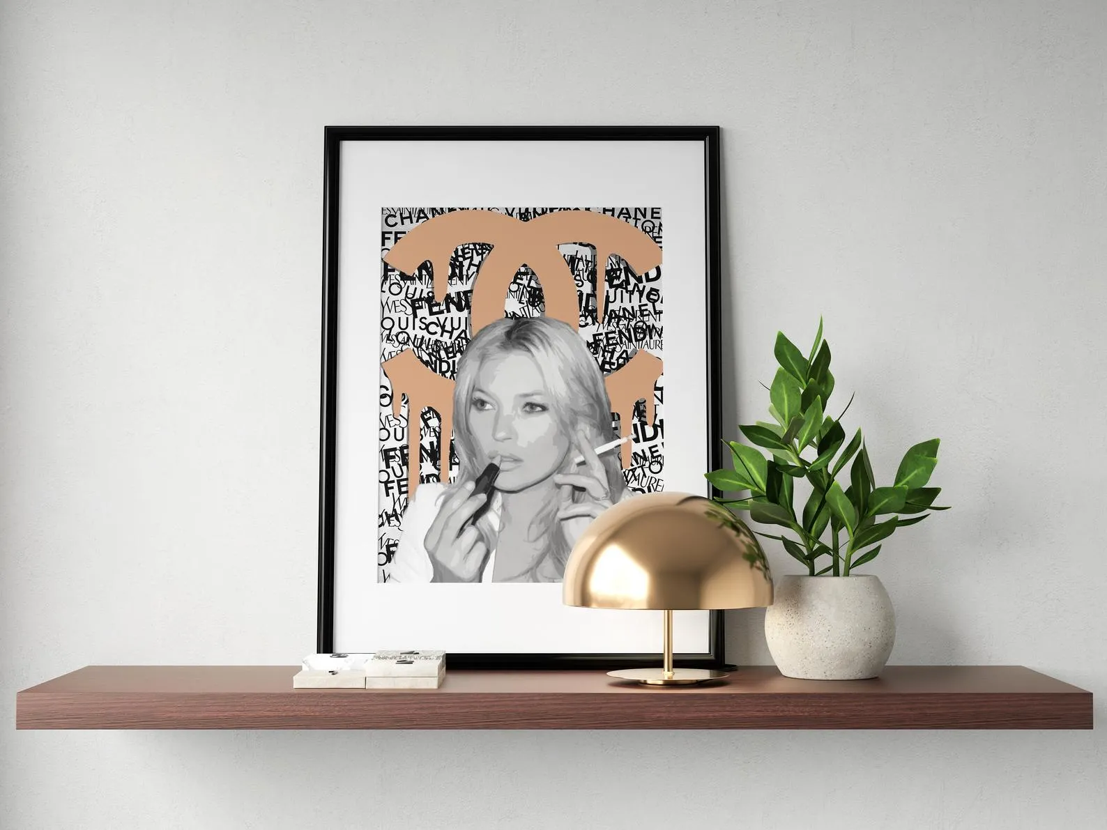 Kate Moss Channel Poster, Custom Art, Model Poster, Custom Black And White Poster, Home Decor, Wall Hangings, Kate Moss Fashion Photography