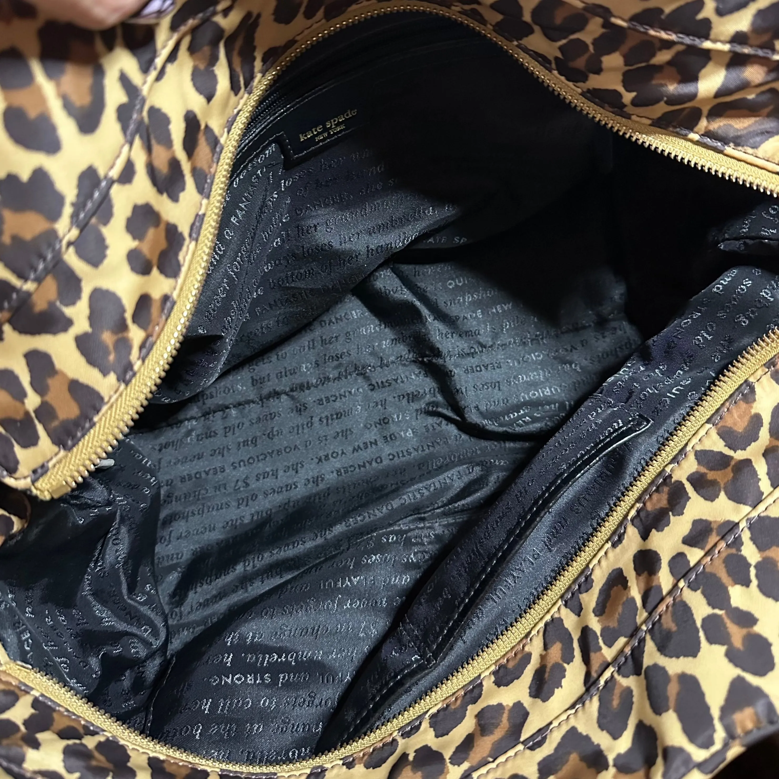 Kate Spade Tote Bag in Leopard and Black Patent