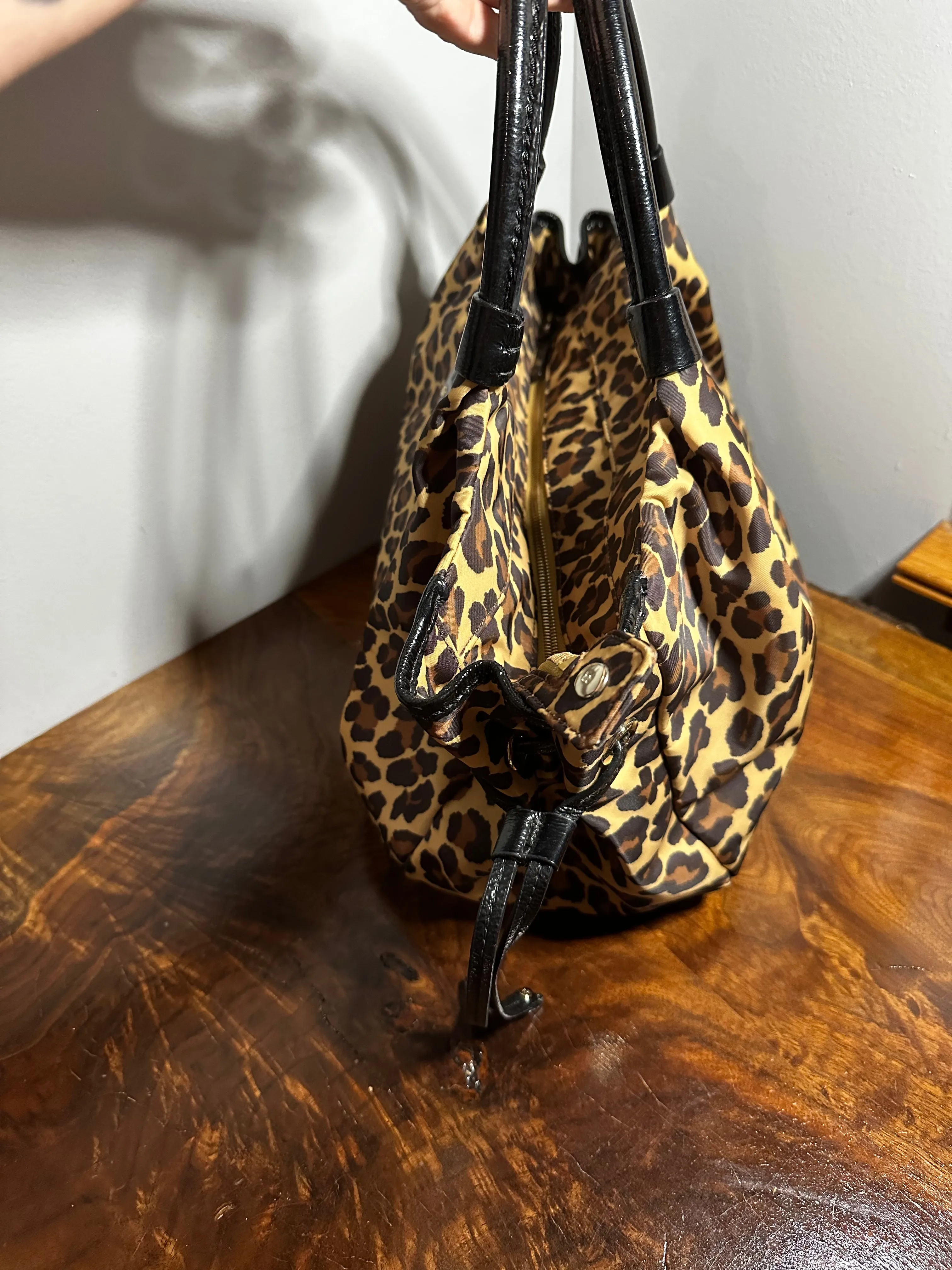 Kate Spade Tote Bag in Leopard and Black Patent