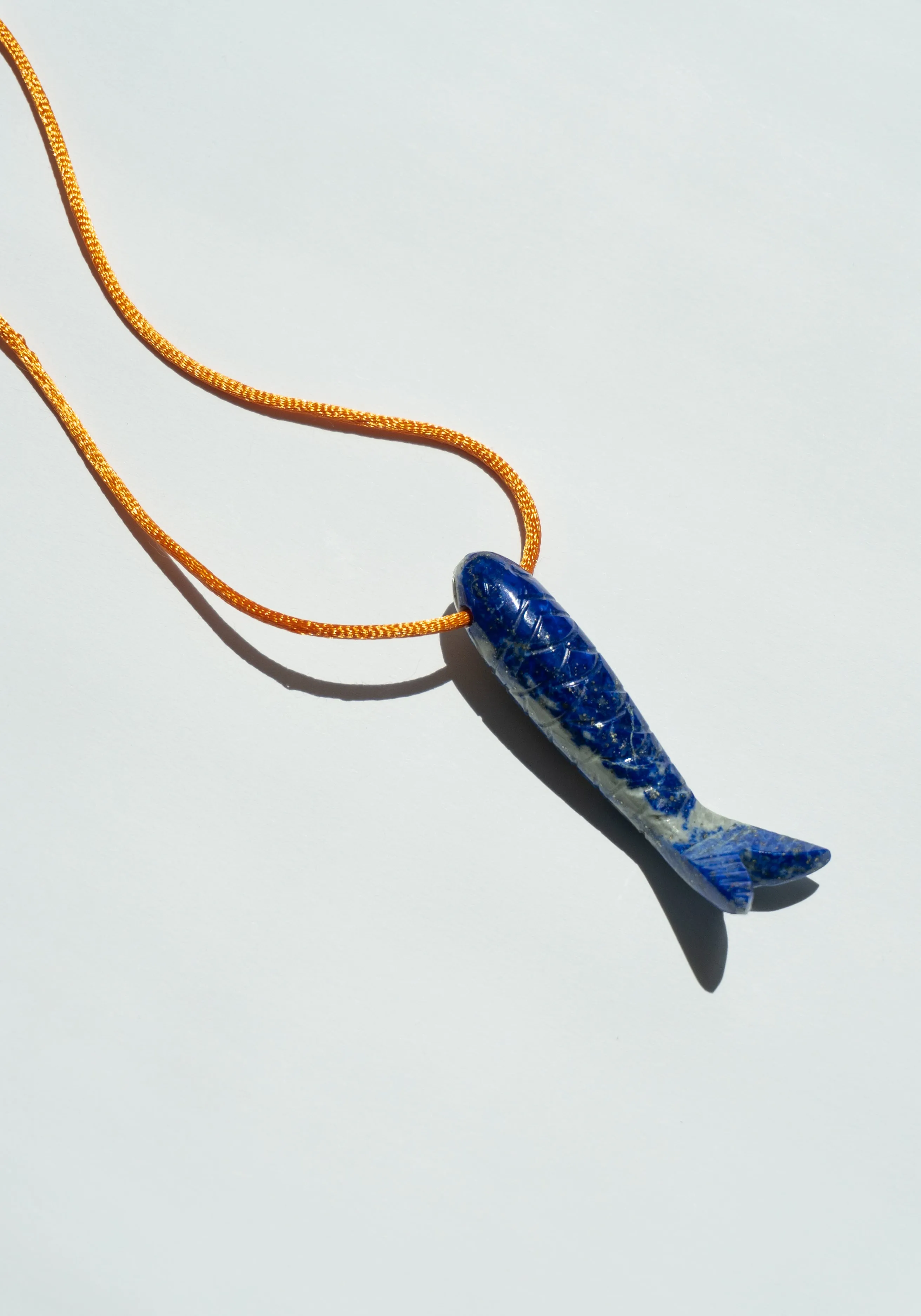 Lapis Fish Pendant Necklace