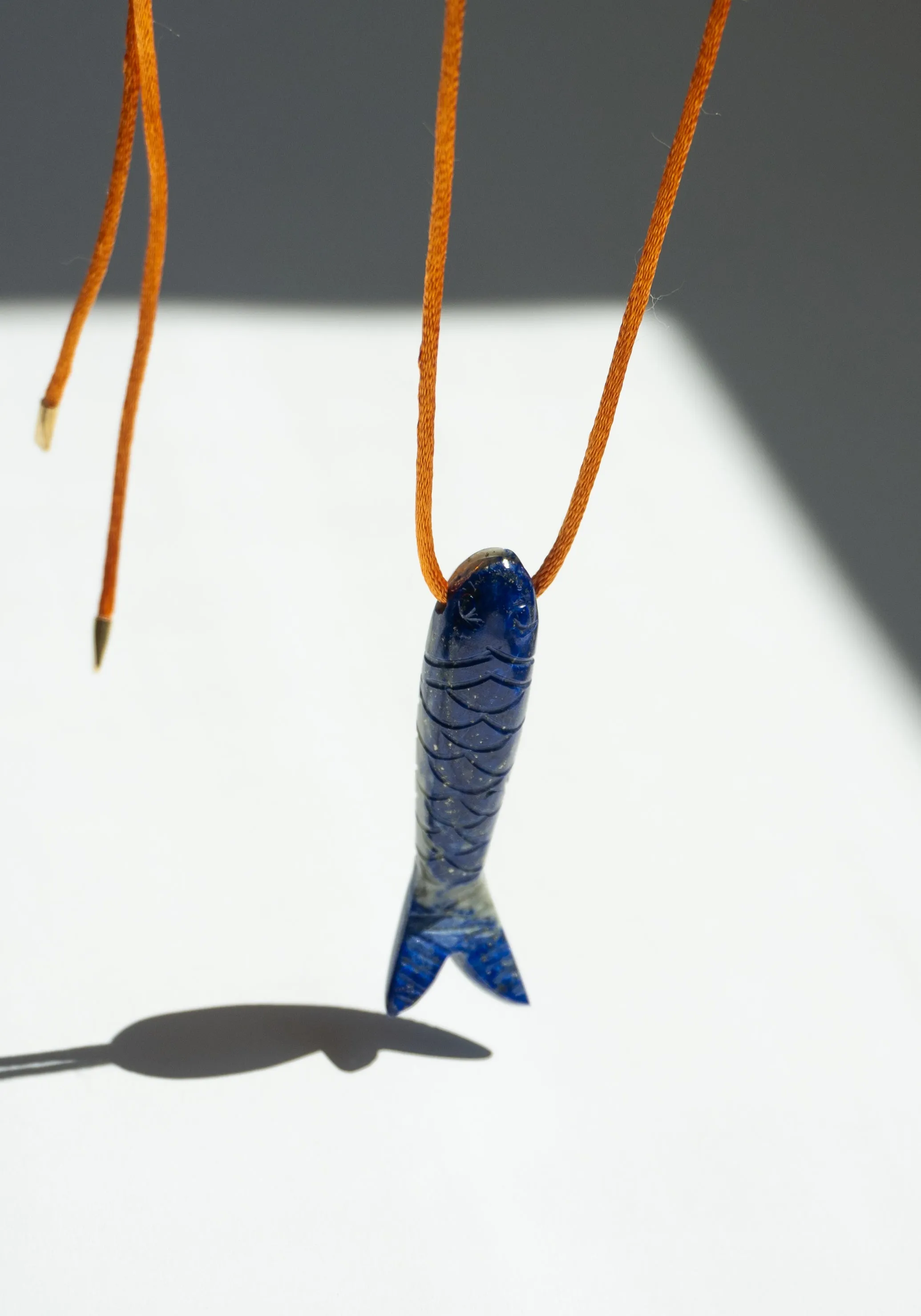 Lapis Fish Pendant Necklace