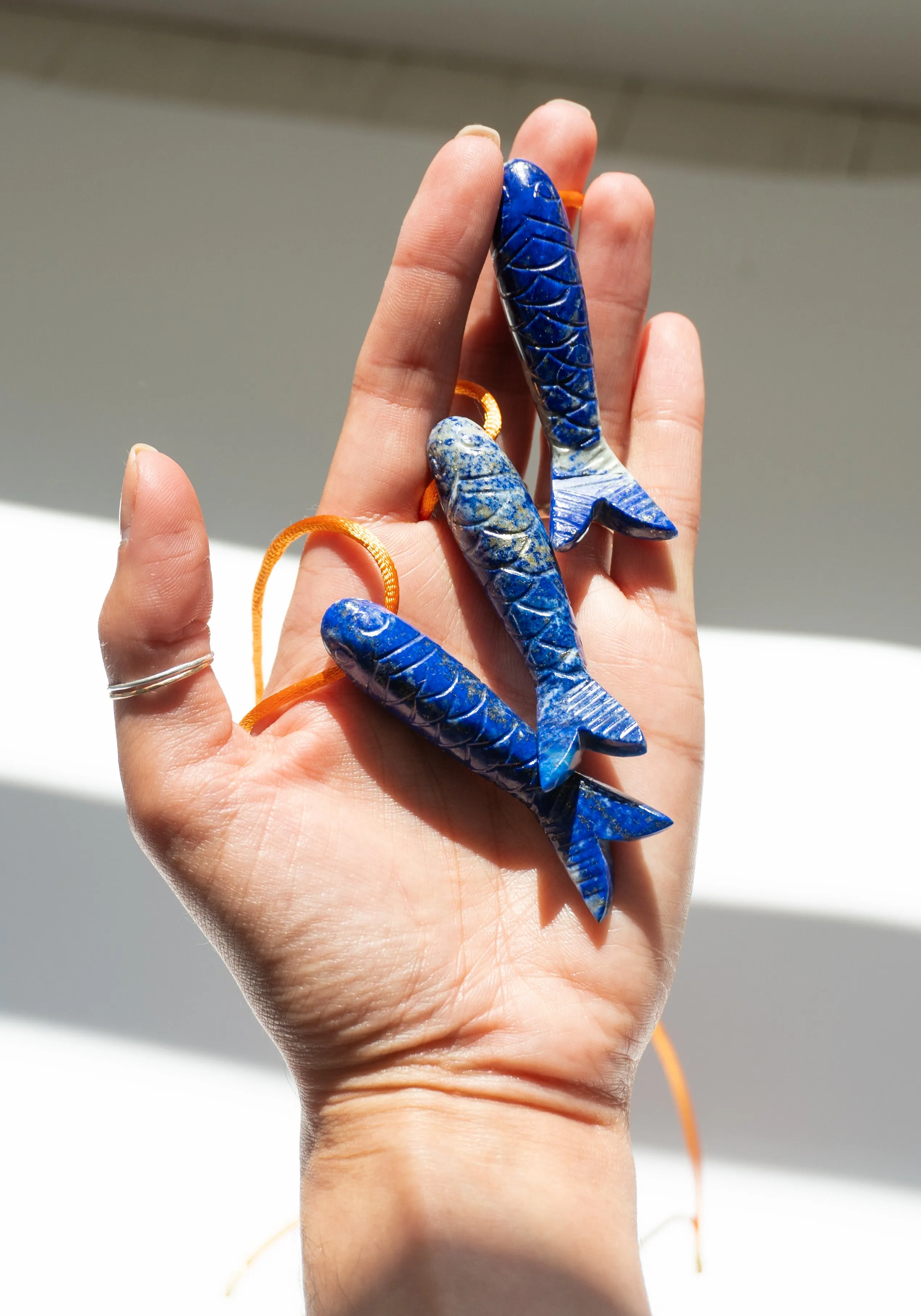 Lapis Fish Pendant Necklace