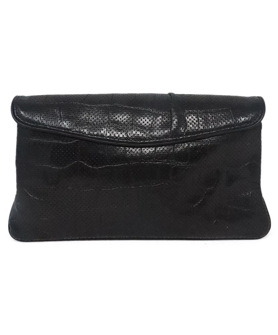 Lauren Merkin Black Leather Clutch