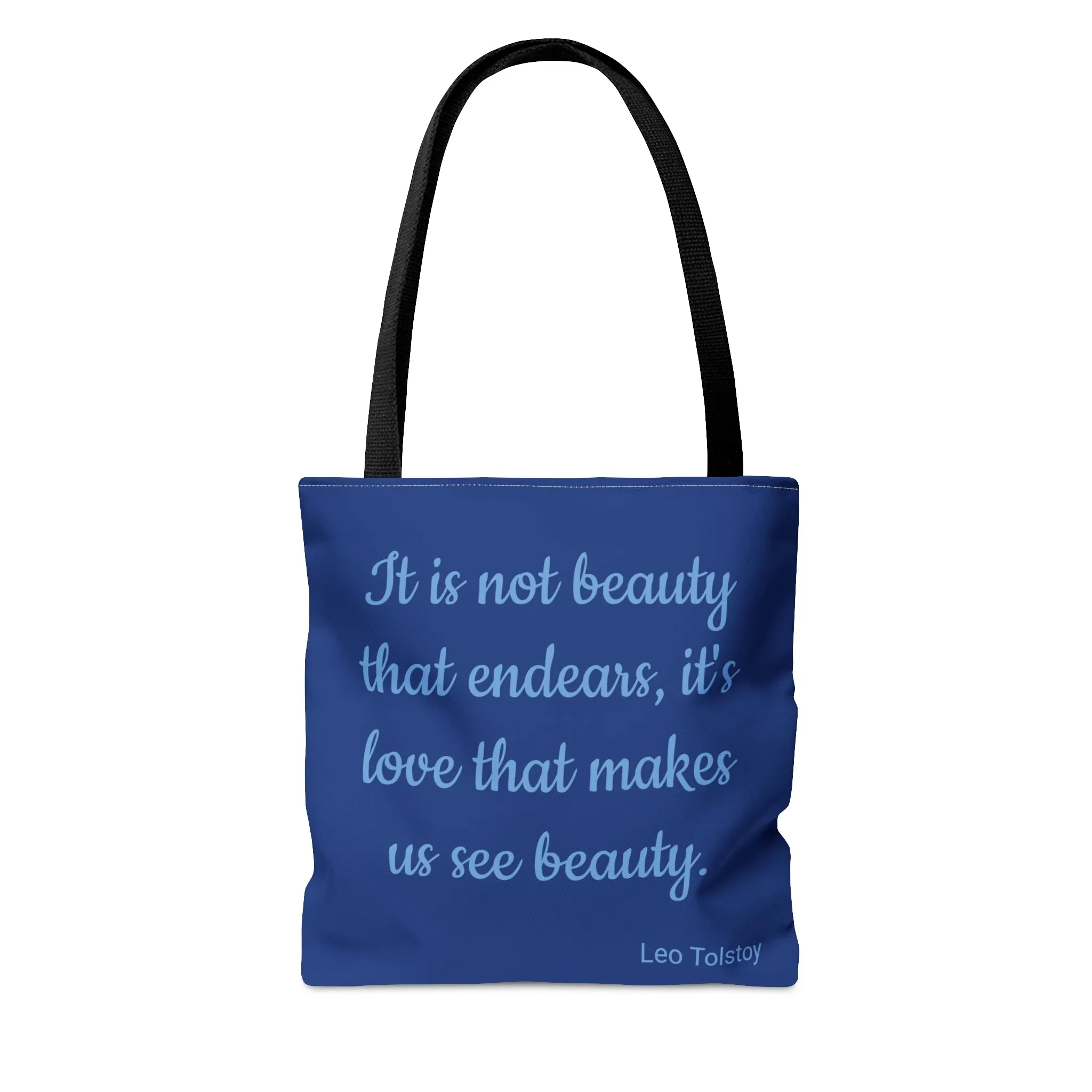 Love Makes Us See Beauty Tote Bag only at Bling & Bloom's Boutique | Inspirational Quote Tote Bag | Women's Canvas Bags