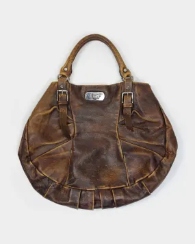 Marni Brown Distressed Leather Bag 2000's