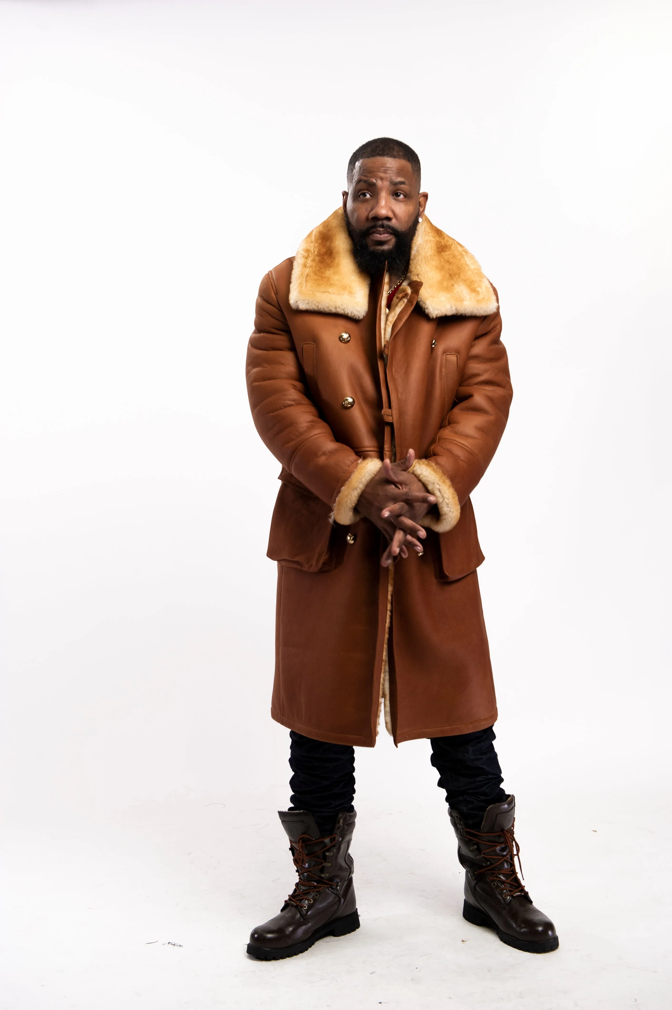 Men's Bane Shearling 3/4 Jacket [Brown]