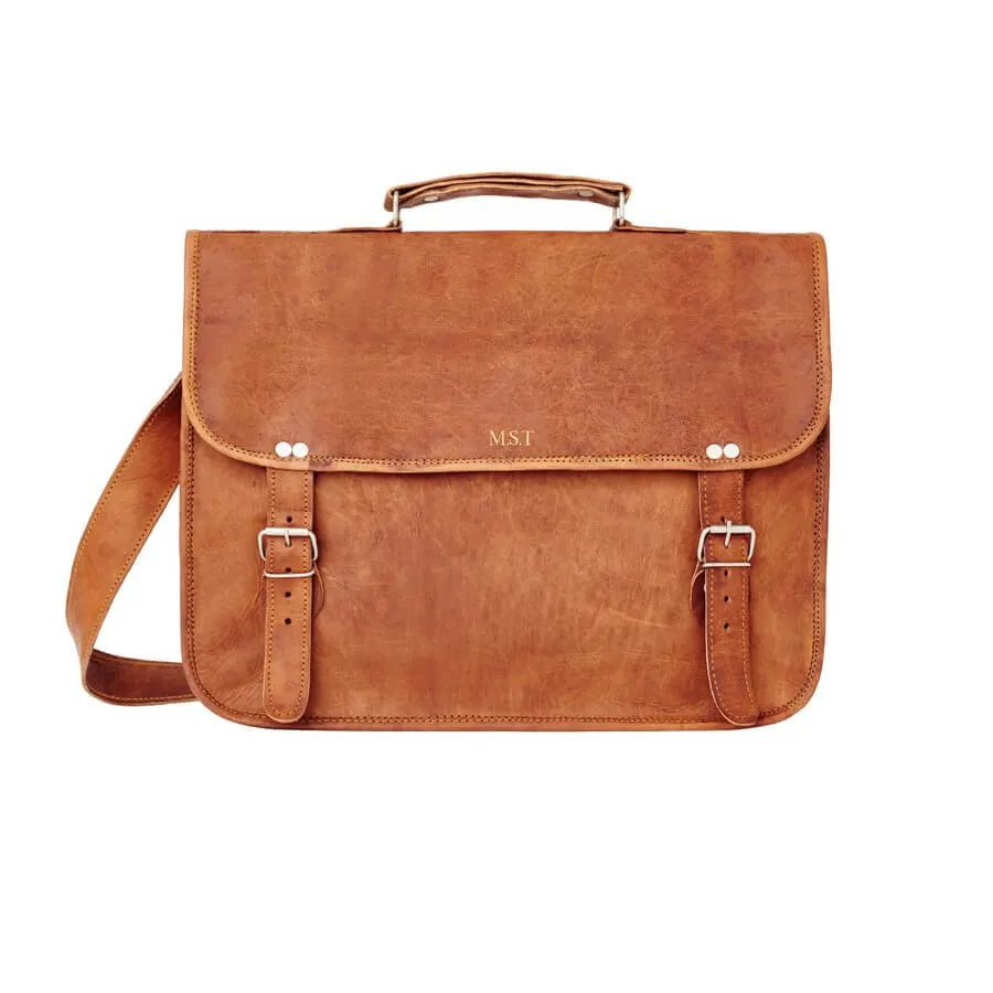 Men's Leather Laptop Bag With Handle