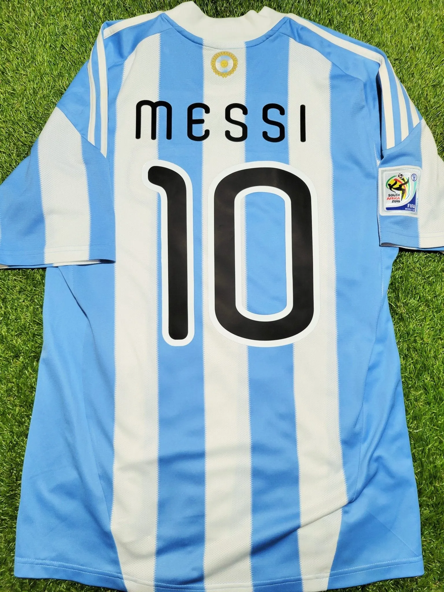 Messi Argentina 2010 WORLD CUP Home Soccer Jersey Shirt M SKU# P79919