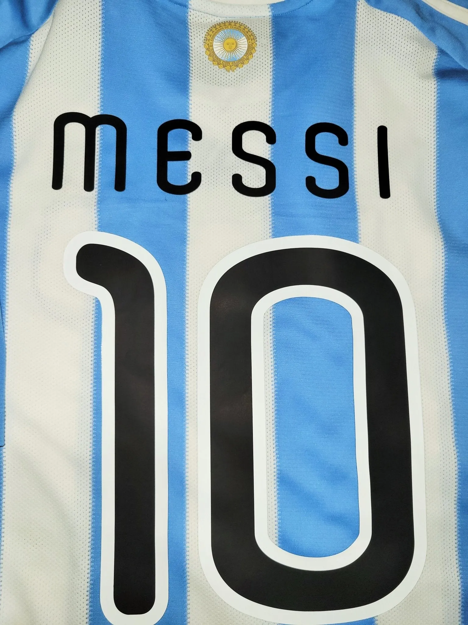 Messi Argentina 2010 WORLD CUP Home Soccer Jersey Shirt M SKU# P79919