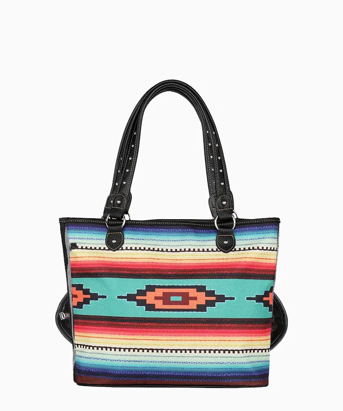 Montana West Aztec Print Canvas Tote Bag