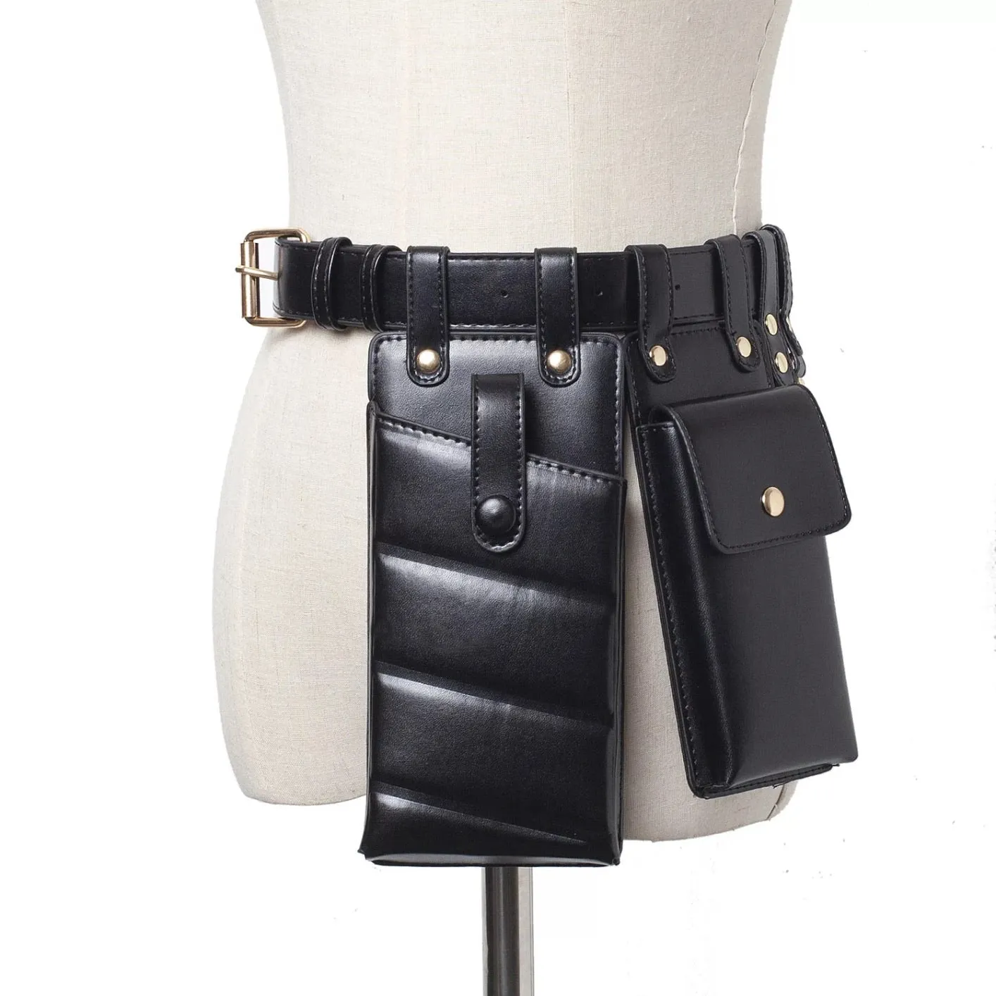 MULTIPLE POUCH BELT BAG BLACK