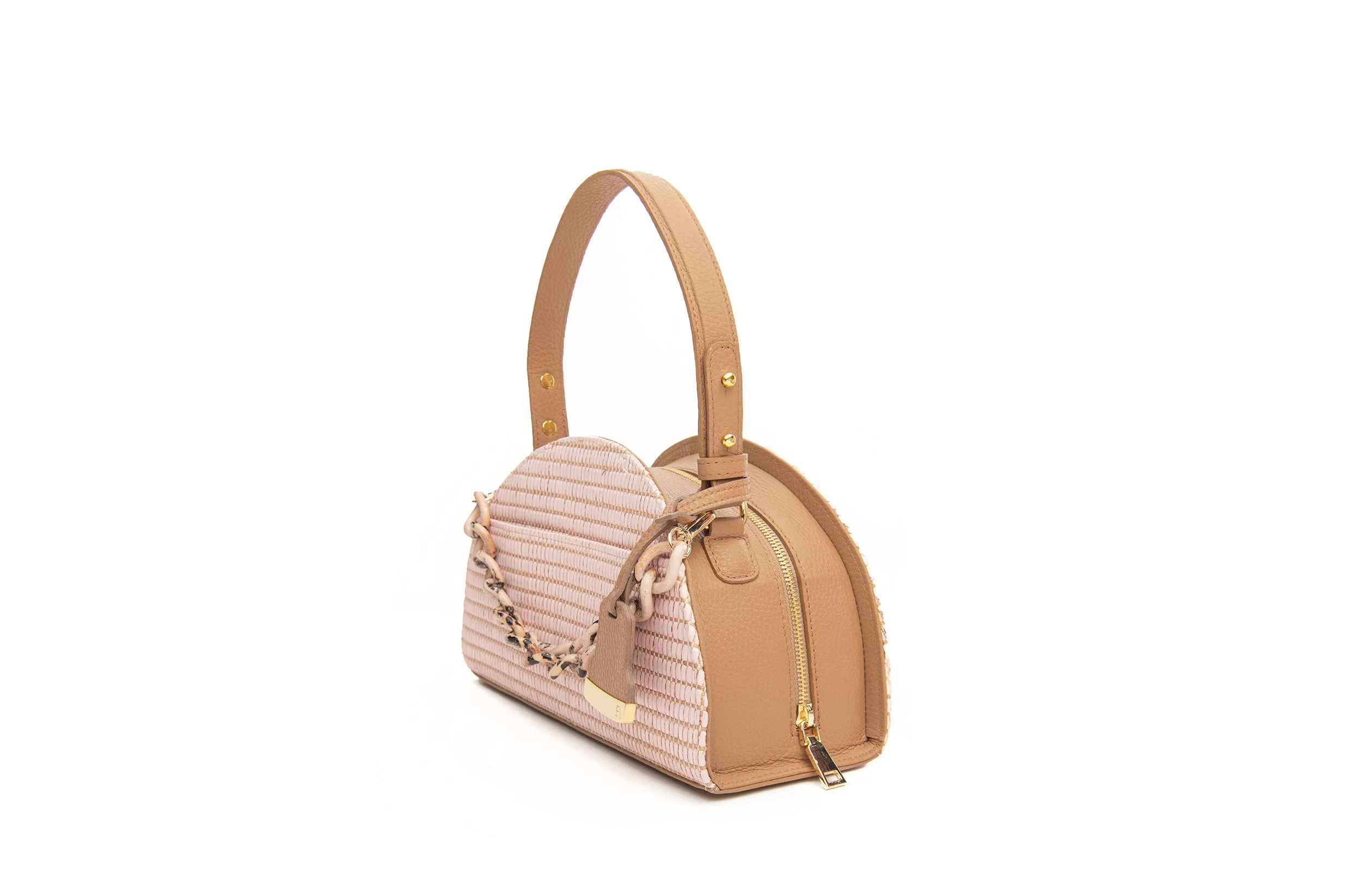 Nude Raffia Jenna Taco Bag