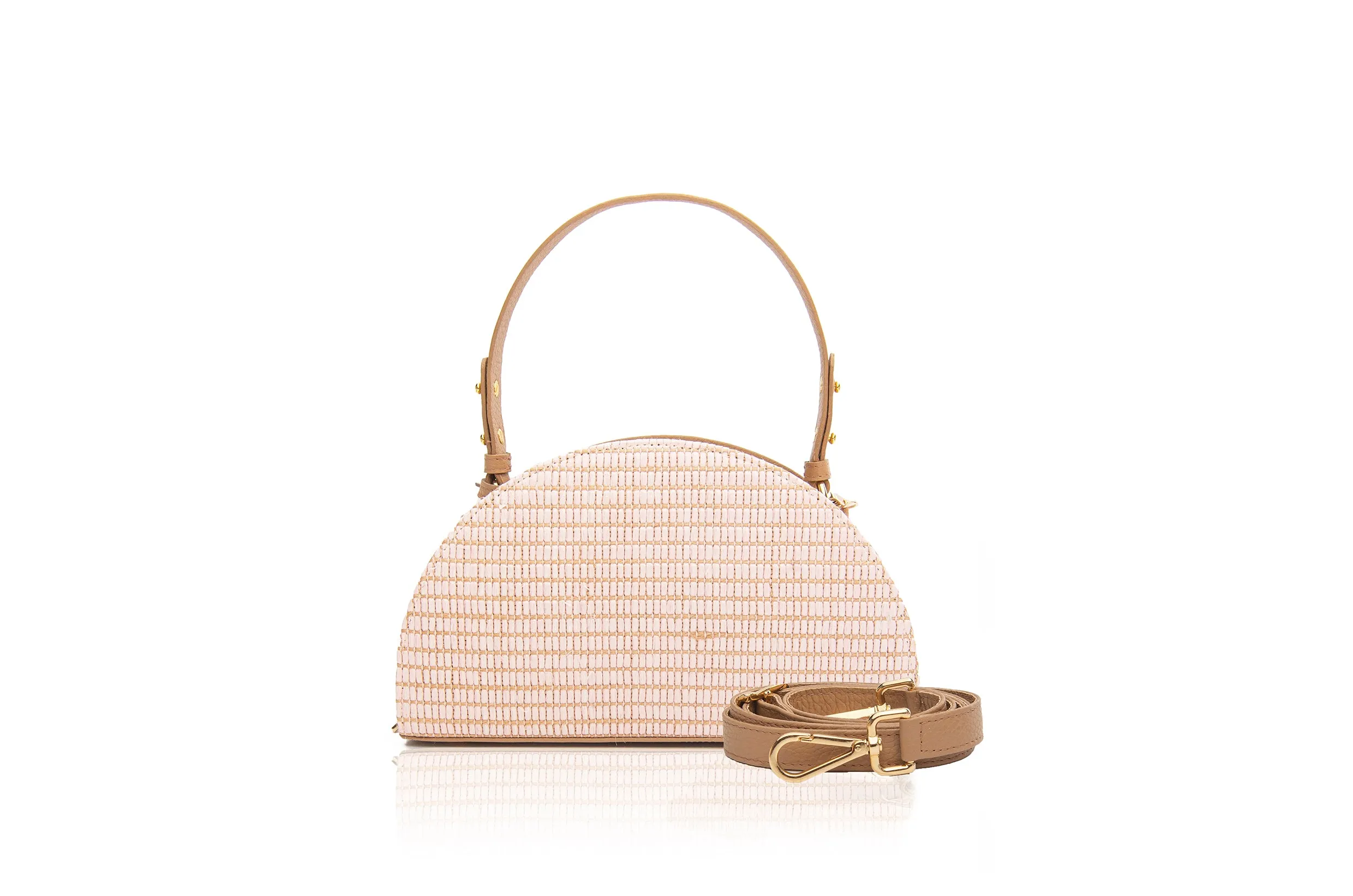 Nude Raffia Jenna Taco Bag