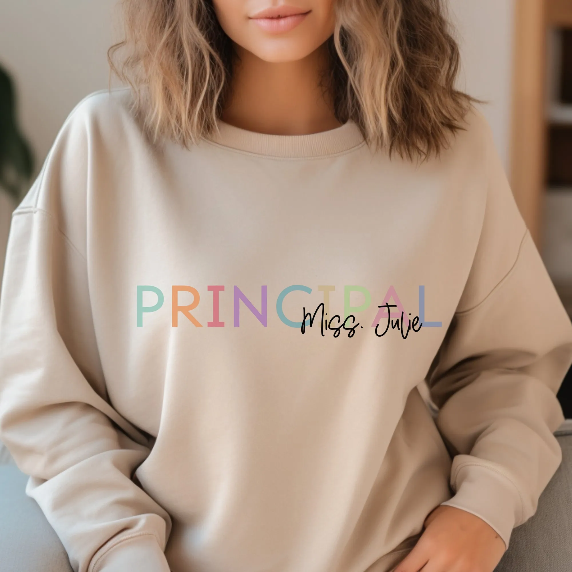 Personalized COLOURFUL CUSTOM TEXT    Name - Crewneck Sweatshirt (ADULT)