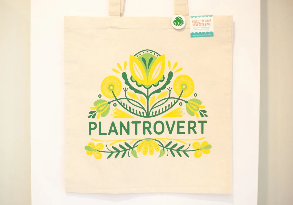 Plantrovert tote bag, plant lover gift idea, plant collector gift, plant themed tote bag