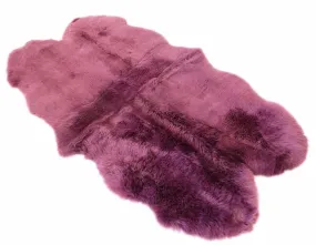 Plum - Quad 180 x 110cm - Long Wool Sheepskin Rug - Australia Merino Sheepskin