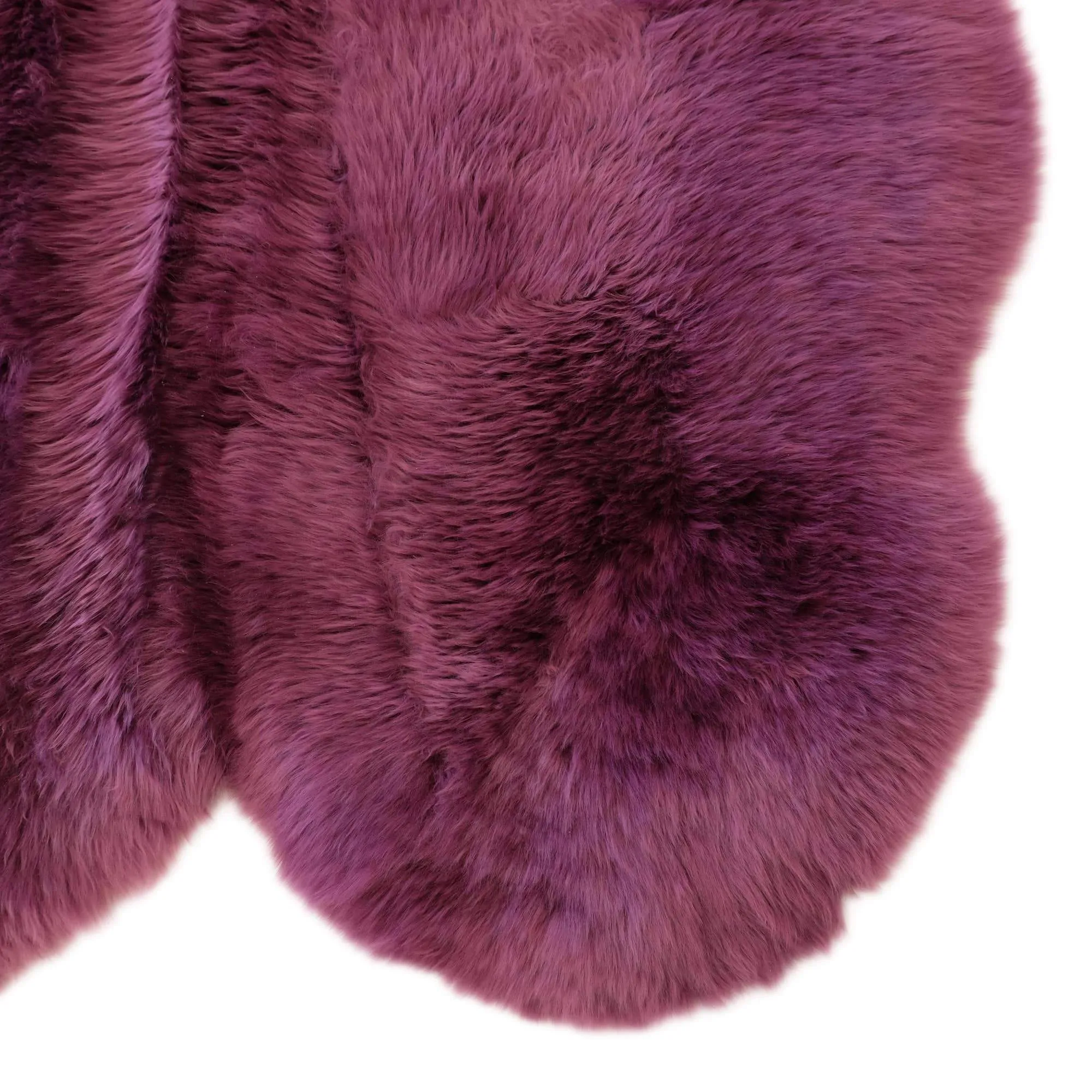 Plum - Quad 180 x 110cm - Long Wool Sheepskin Rug - Australia Merino Sheepskin