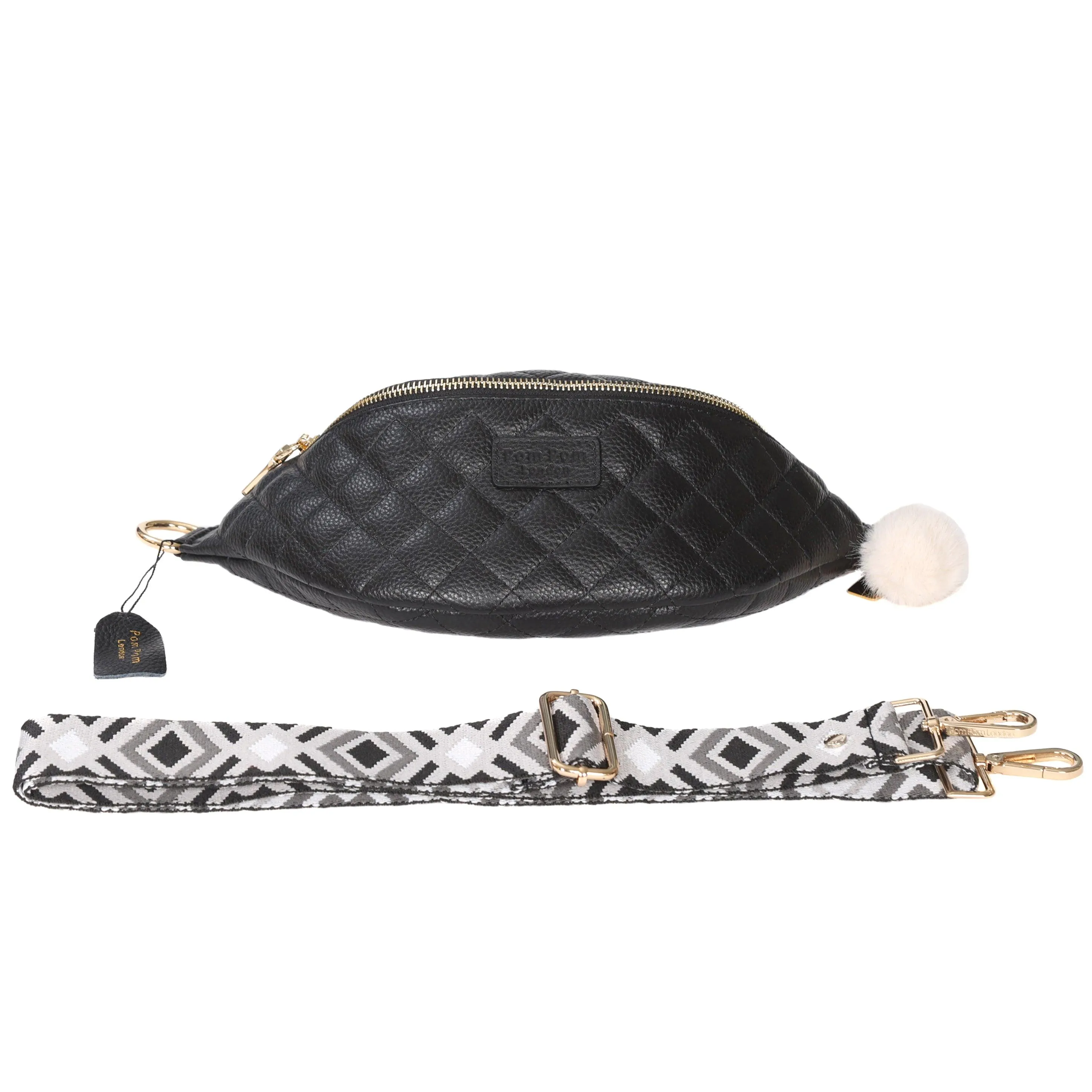 Quilted Bum Bag Black & Accessories