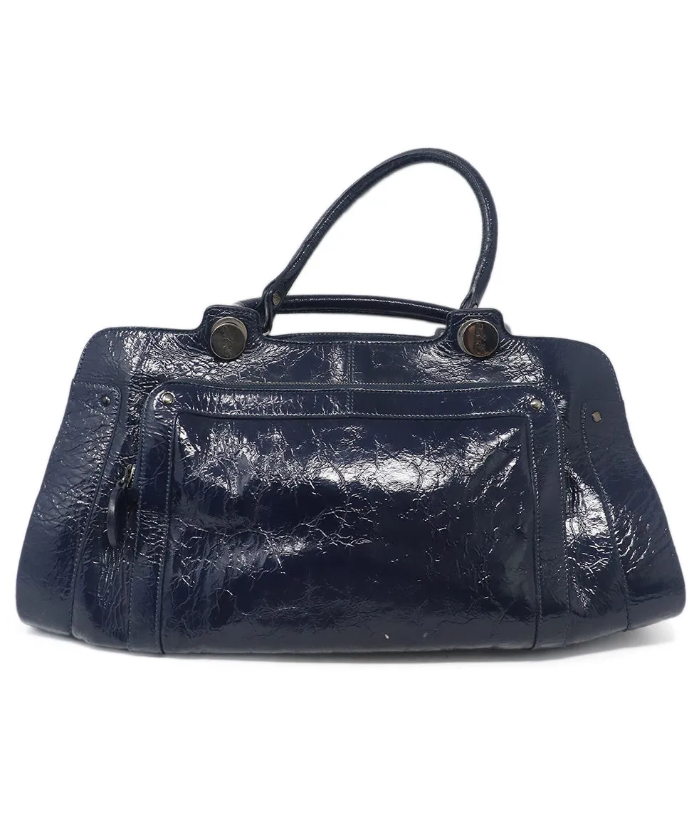 Roger Vivier Navy Patent Leather Tote