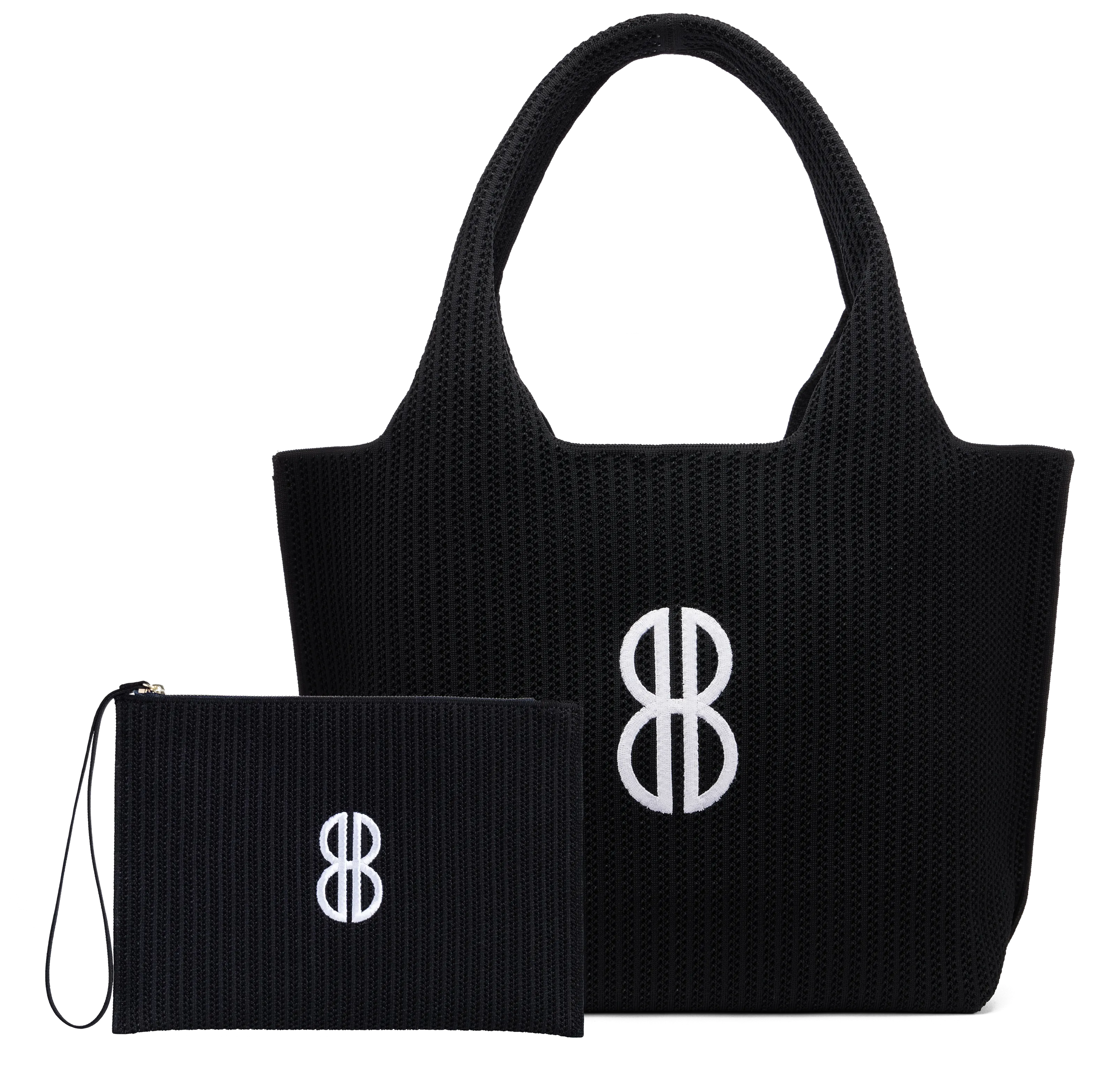 Sutton City Tote - Black Stripe Monogram - Large