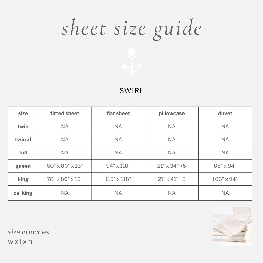 swirl flat and fitted sheet set