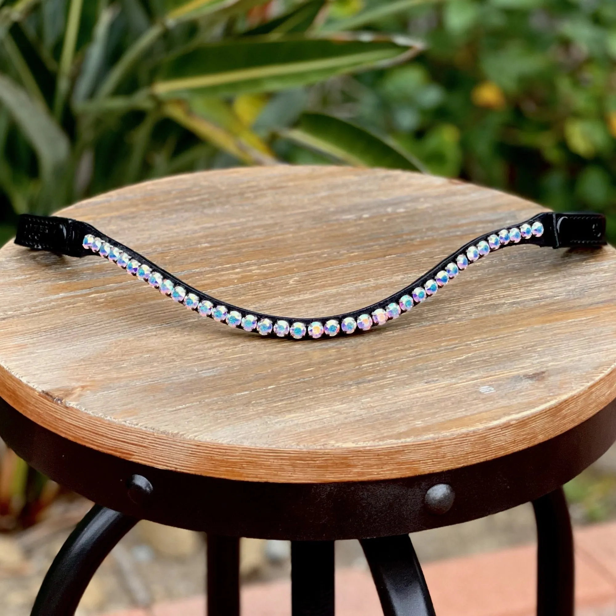 The Celebration - Crystal Slimline Browband with Snaps & Velcro