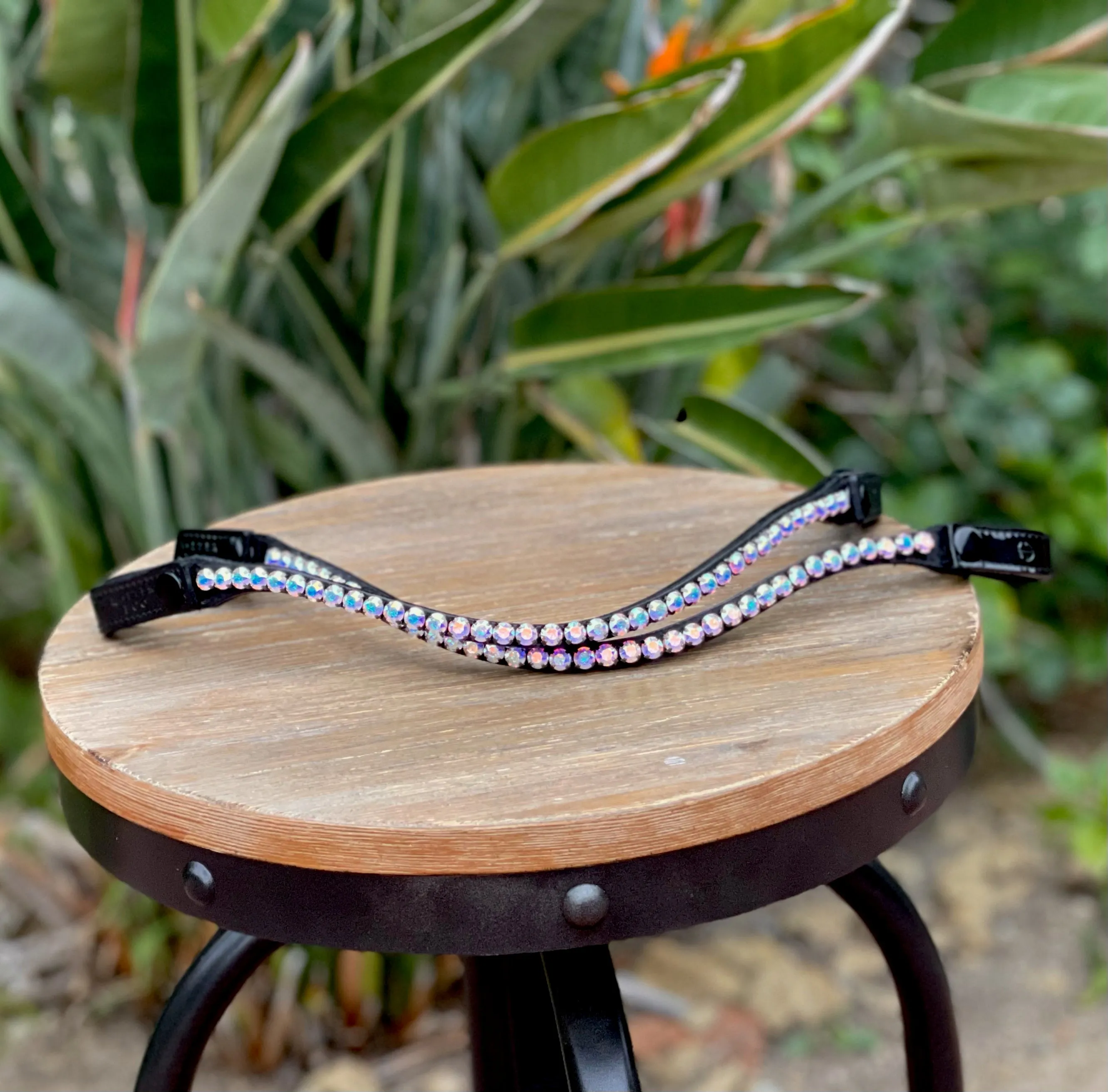 The Celebration - Crystal Slimline Browband with Snaps & Velcro