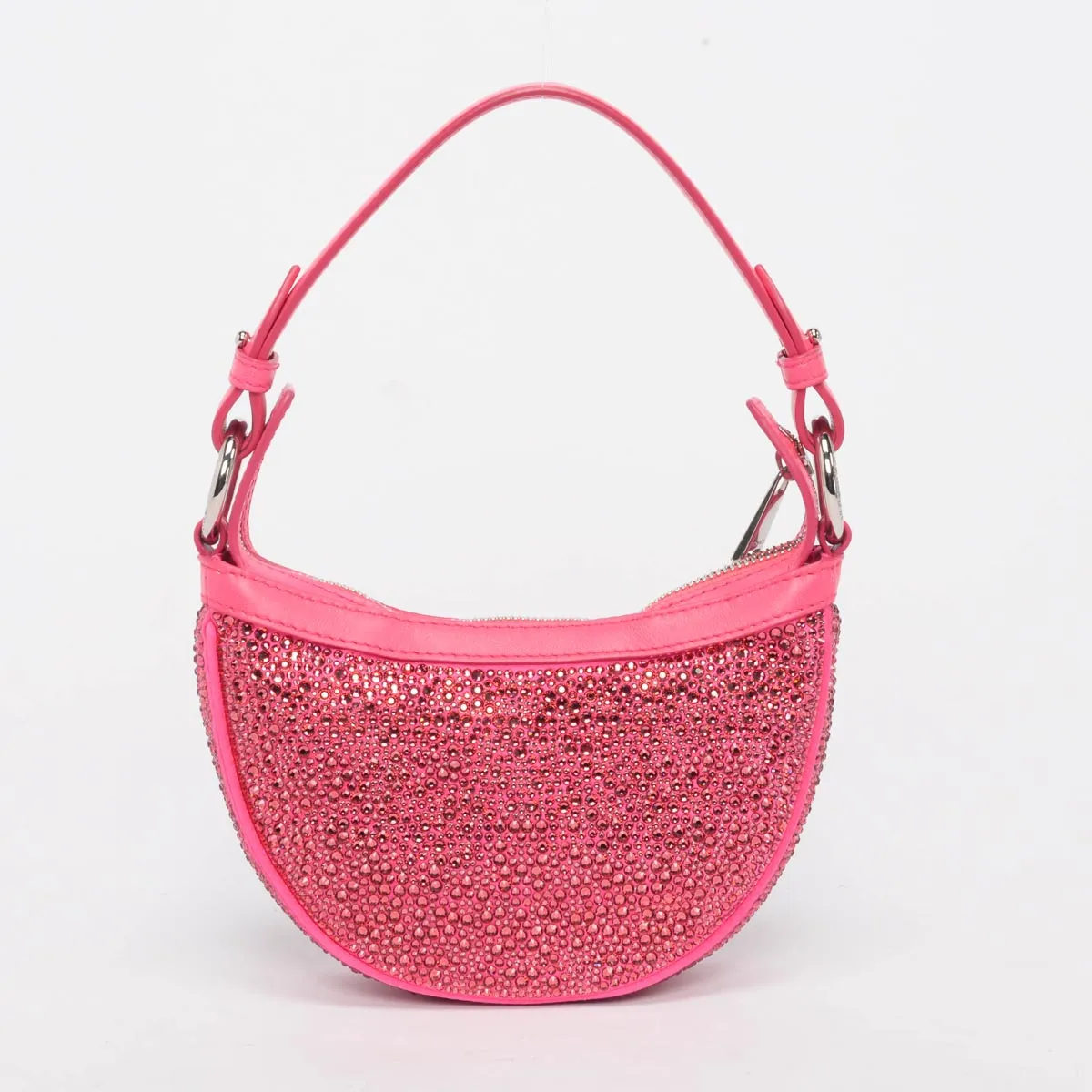 Versace Pink Crystal Repeat Mini Embellished Medusa Bag