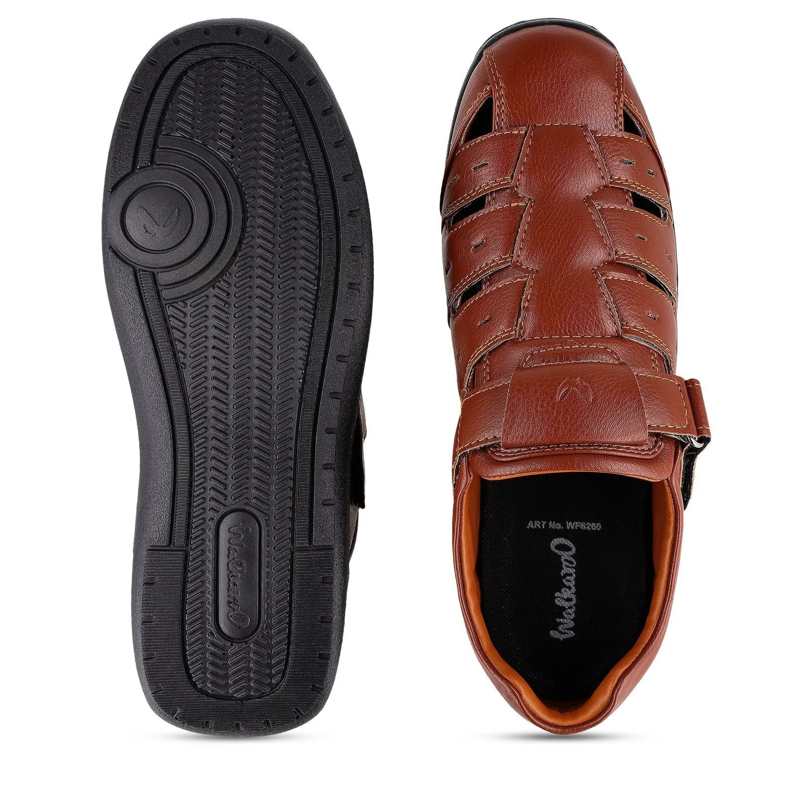 Mens Walkaroo Brown Roman Sandals - Style WF6260 | Comfortable & Stylish Footwear