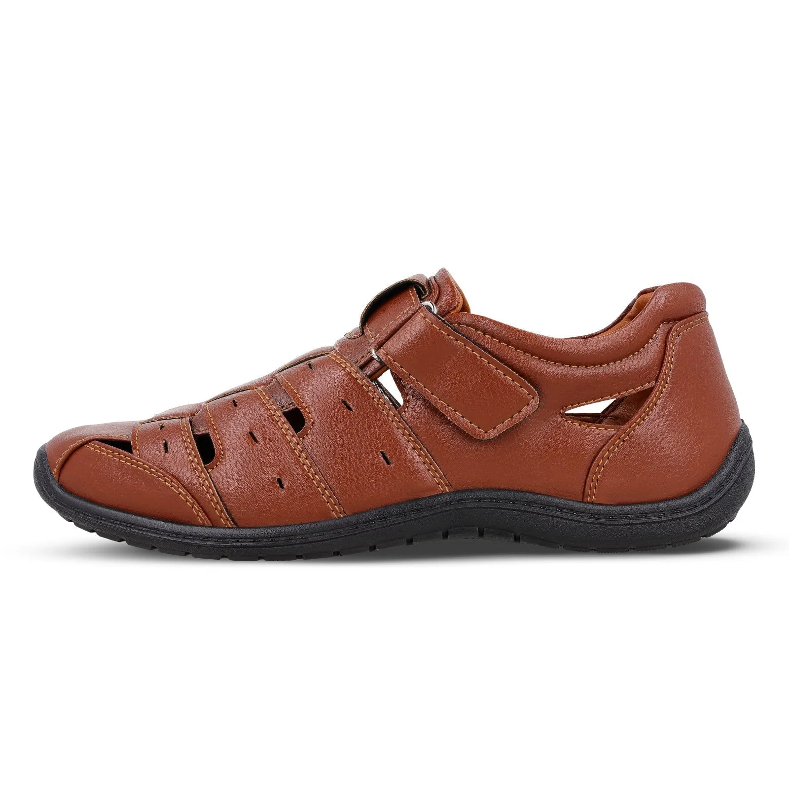 Mens Walkaroo Brown Roman Sandals - Style WF6260 | Comfortable & Stylish Footwear