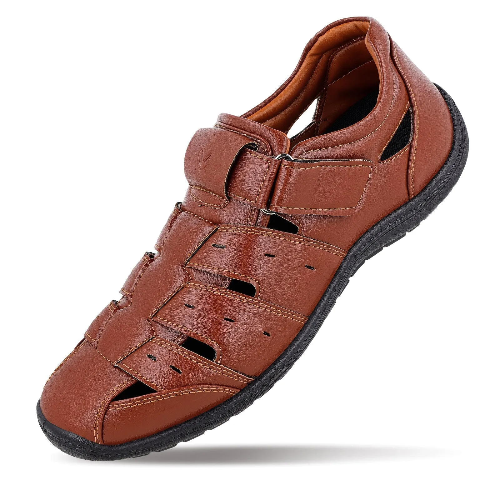 Mens Walkaroo Brown Roman Sandals - Style WF6260 | Comfortable & Stylish Footwear