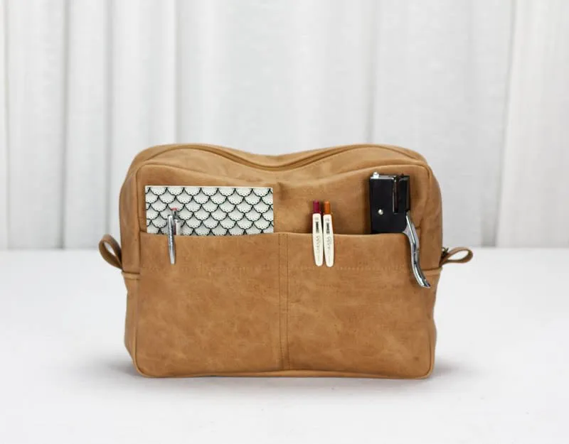 Ydra organizer - Brown natural distressed leather