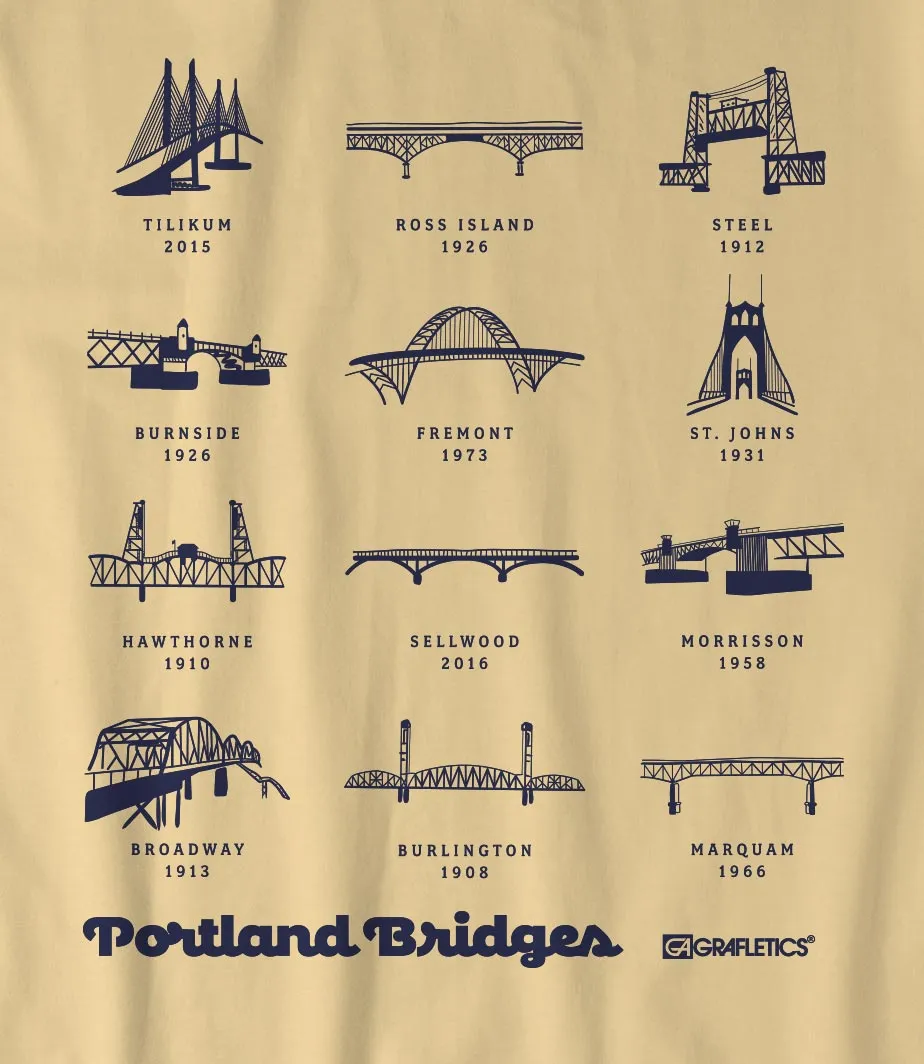 Youth - Portland Bridges Tee - Multiple Colors